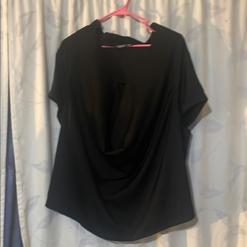 SHEIN Black Drape Blouse